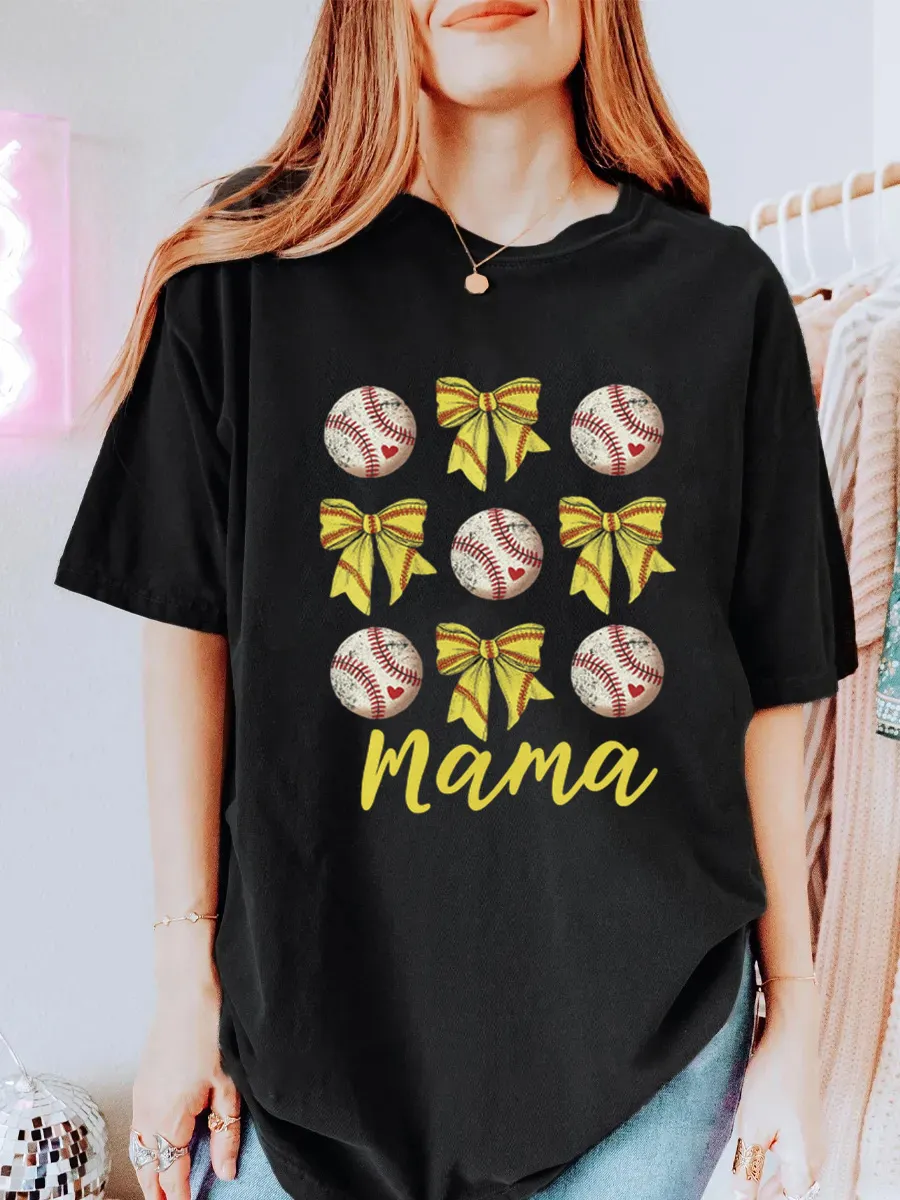 Vintage Softtball Mama Oversize Graphic Tee