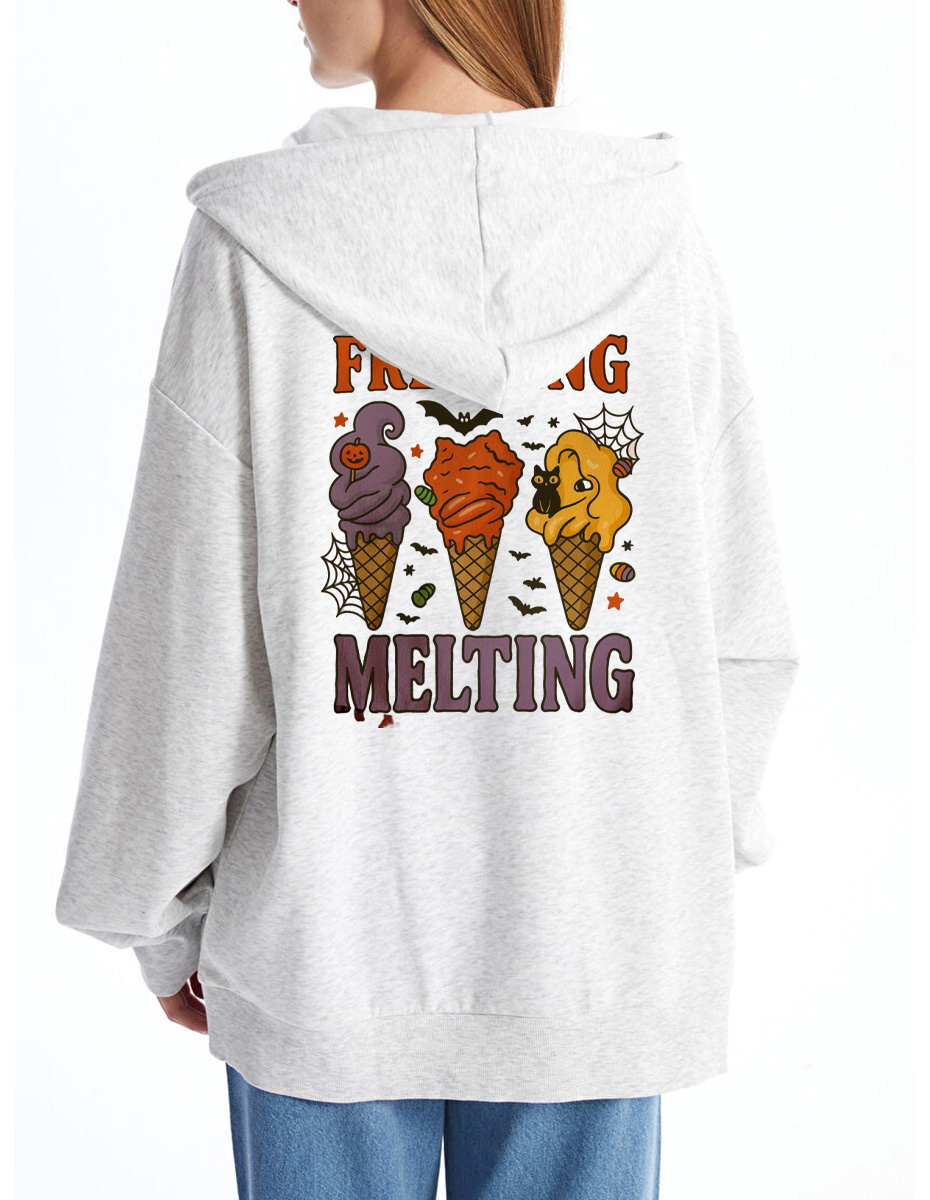 Vintage Spooky Summer Oversize Zip Hoodie