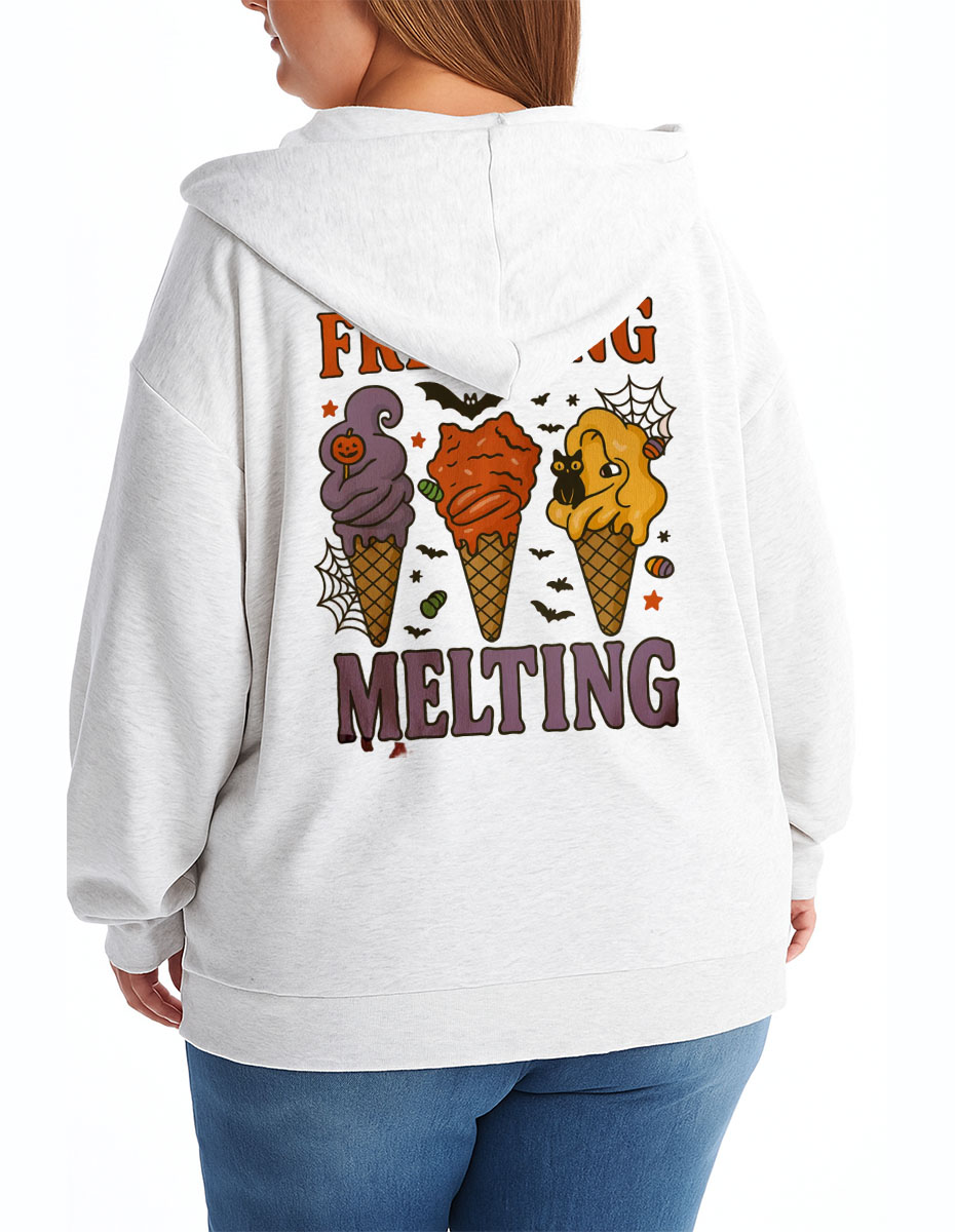 Vintage Spooky Summer Oversize Zip Hoodie