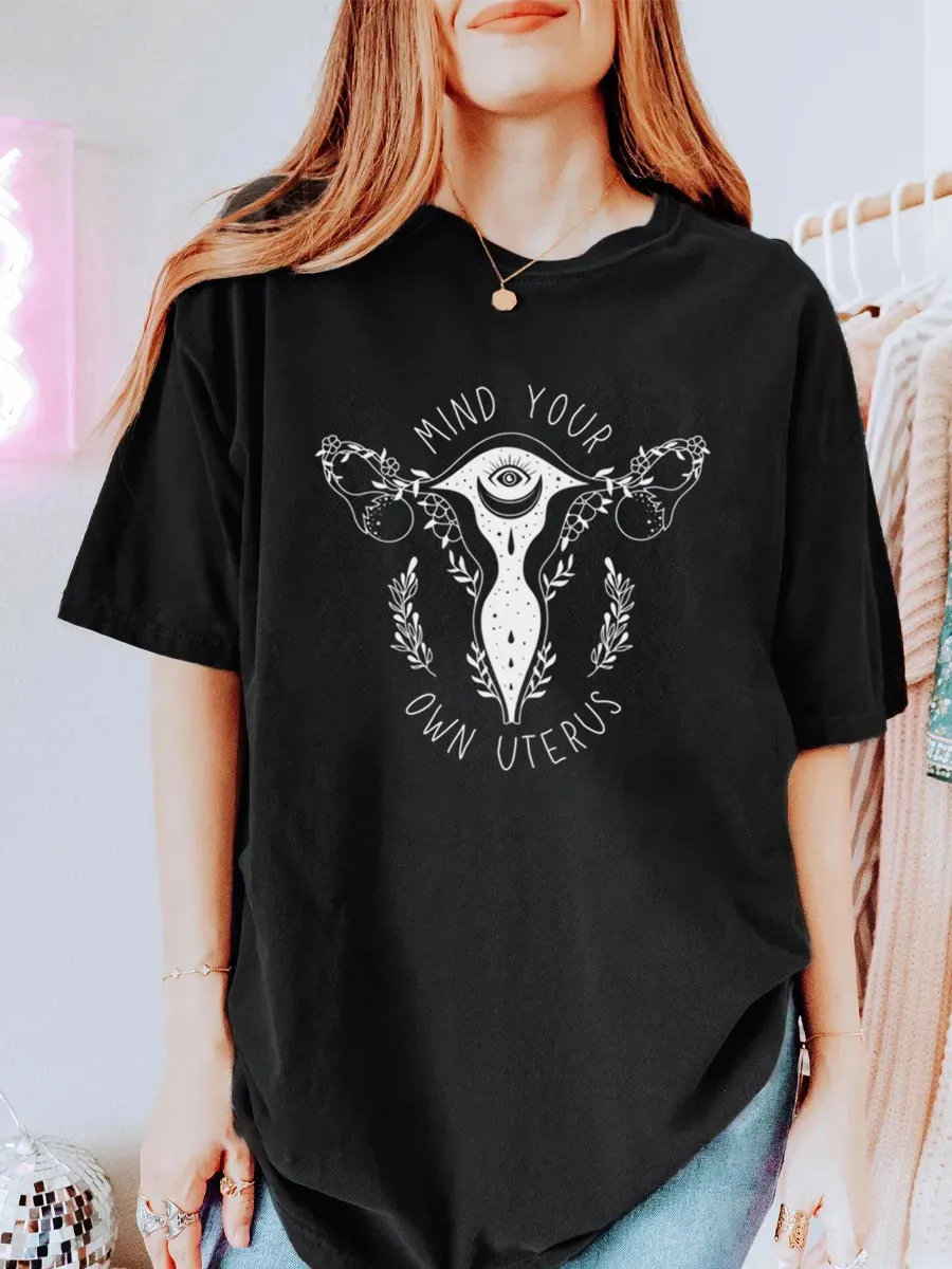 Vintage Mind Your Own Uterus Oversize Graphic Tee