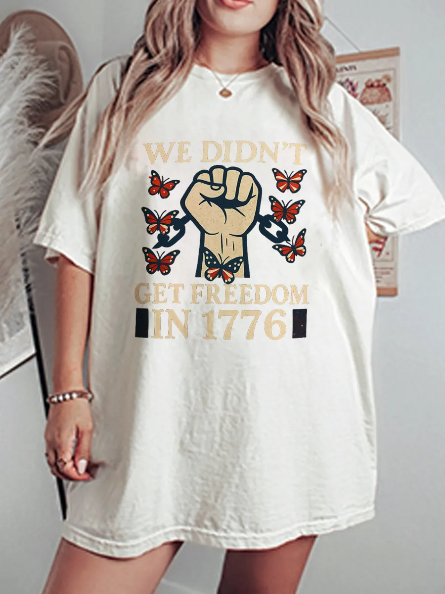 Vintage We Didn't Get Freedom Oversize Graphic Tee