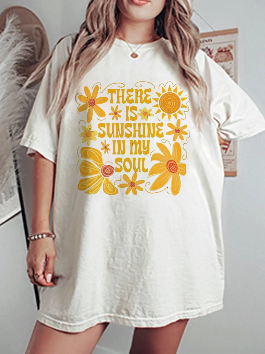 Vintage Sunshine In My Soul Oversize Graphic Tee