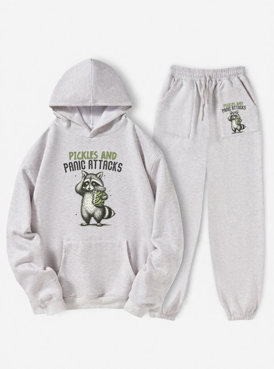 Vintage Pickles And Panic Attacks Fleece Hoodie Suit