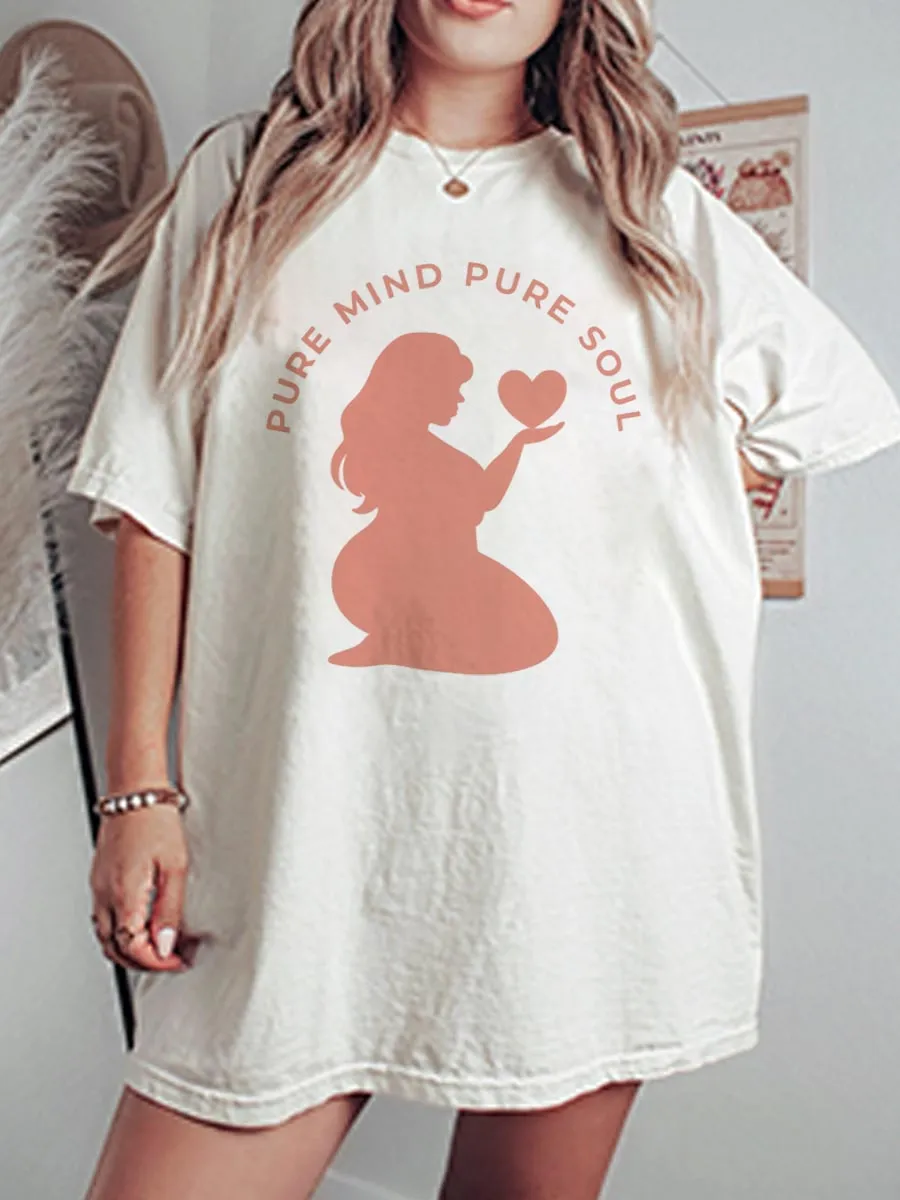 Vintage Pure Mind Pure Soul Oversize Graphic Tee