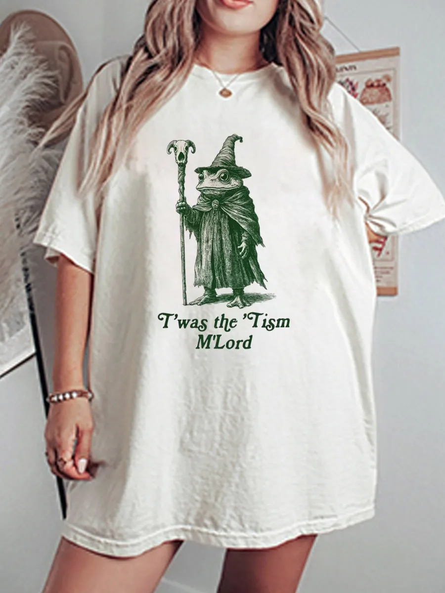 Vintage T'Was The 'Tism M'Lord Oversize Graphic Tee