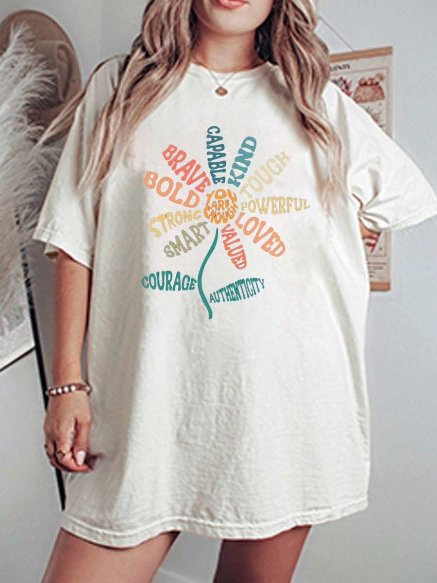 Vintage You Are Enough Oversize Graphic Tee