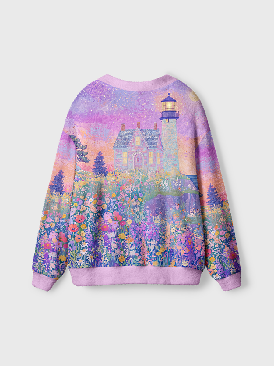 Vintage Dreamy Aesthetic Illustration Cardigan Sweaters