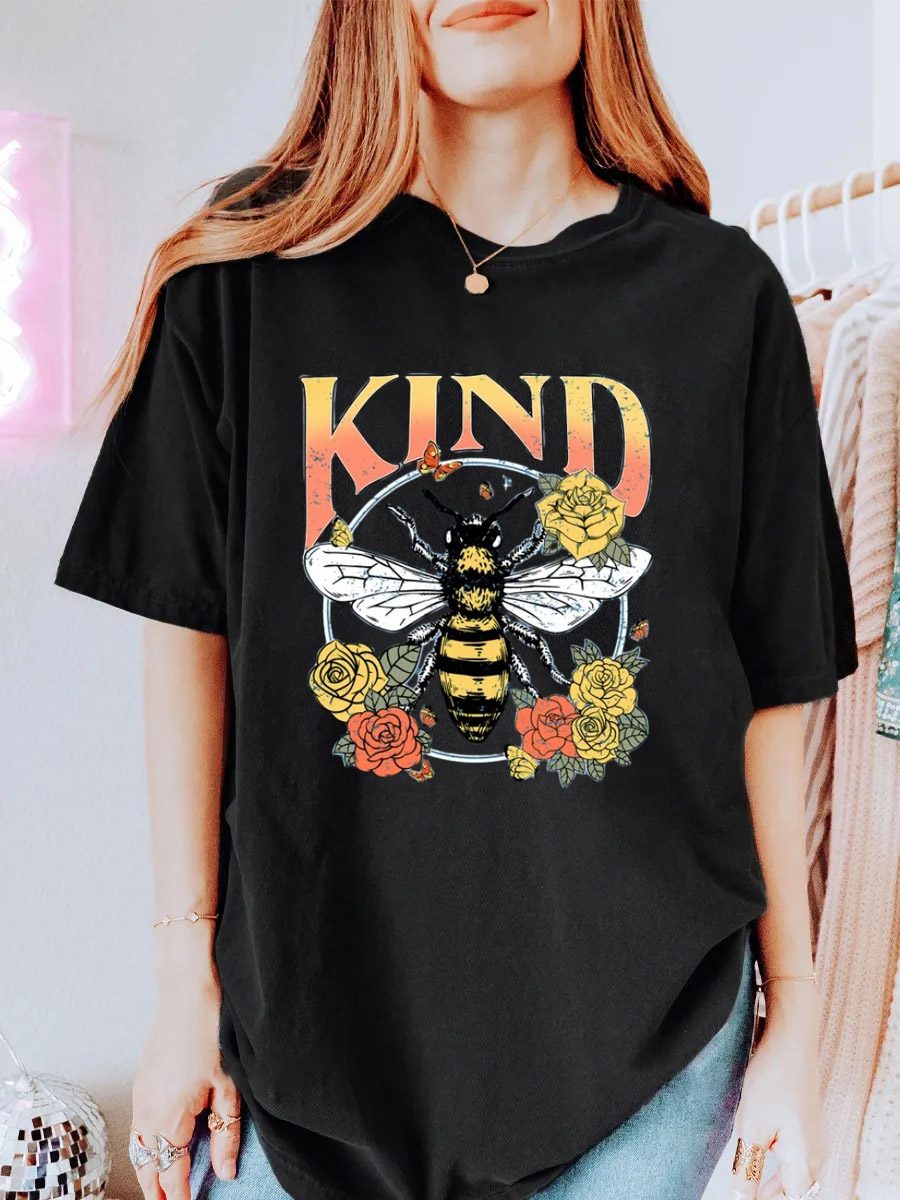 Vintage Bee Kind Oversize Graphic Tee