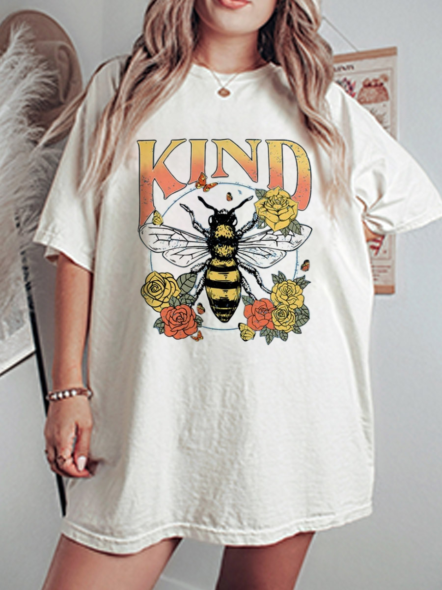Vintage Bee Kind Oversize Graphic Tee