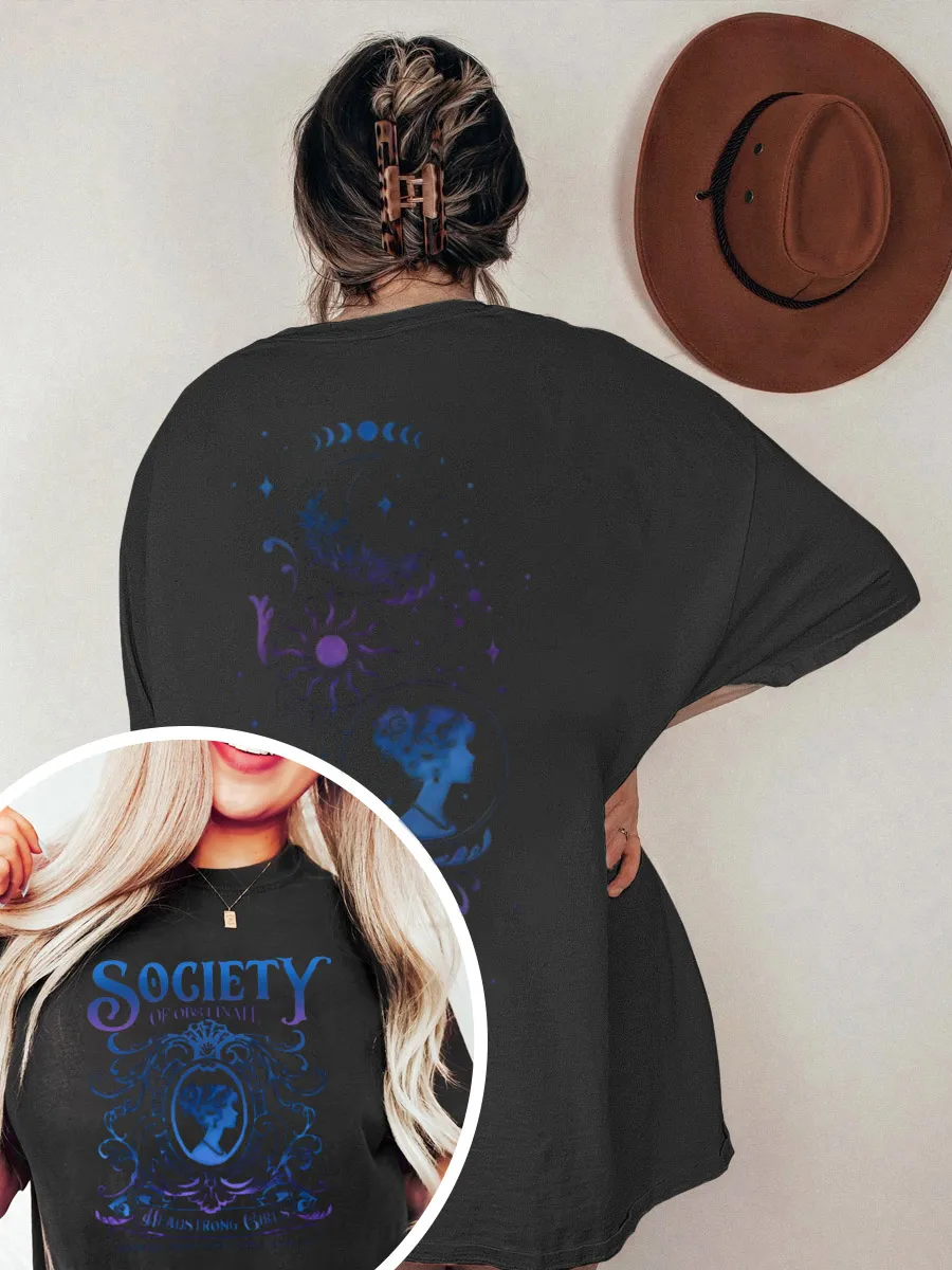 Vintage Strong Girl Oversize Graphic Tee