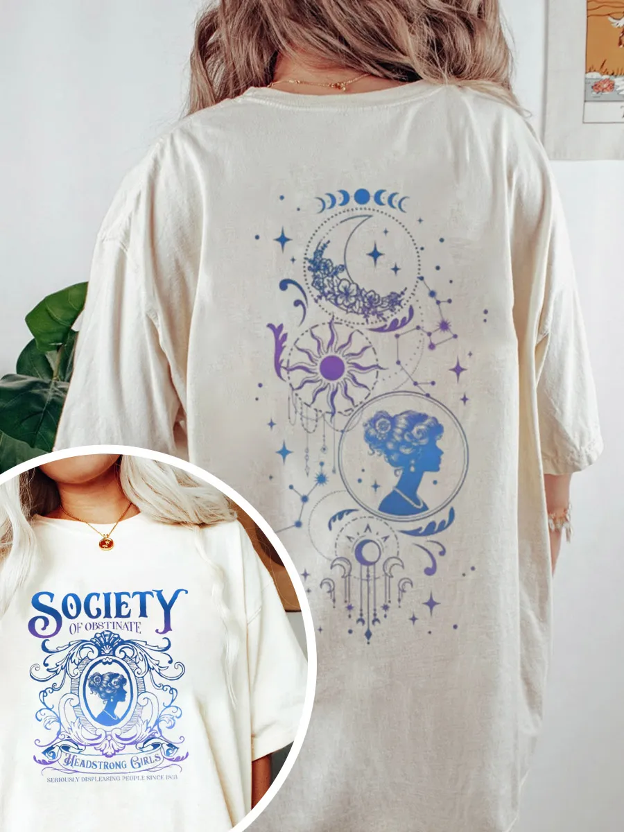 Vintage Strong Girl Oversize Graphic Tee