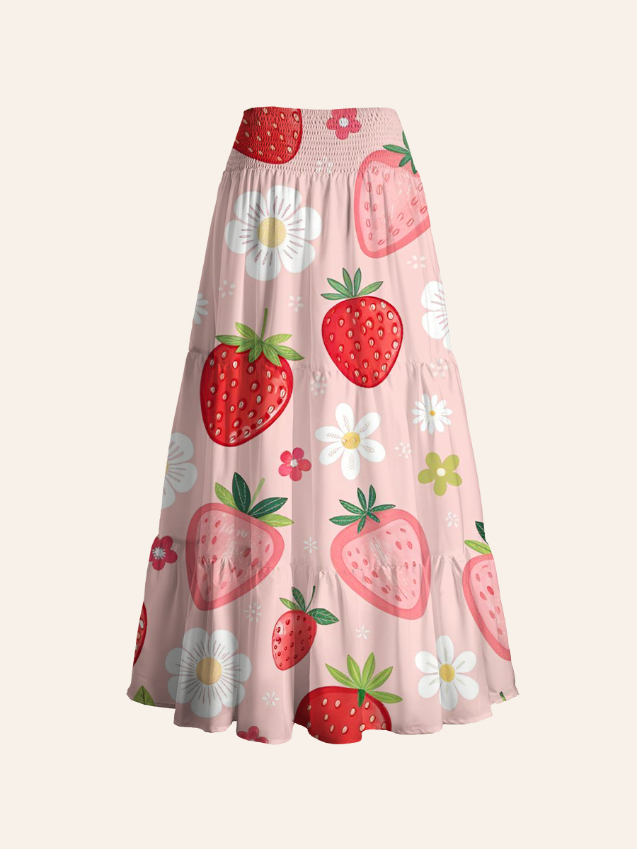 Summer Strawberry Convertible Maxi Skirts