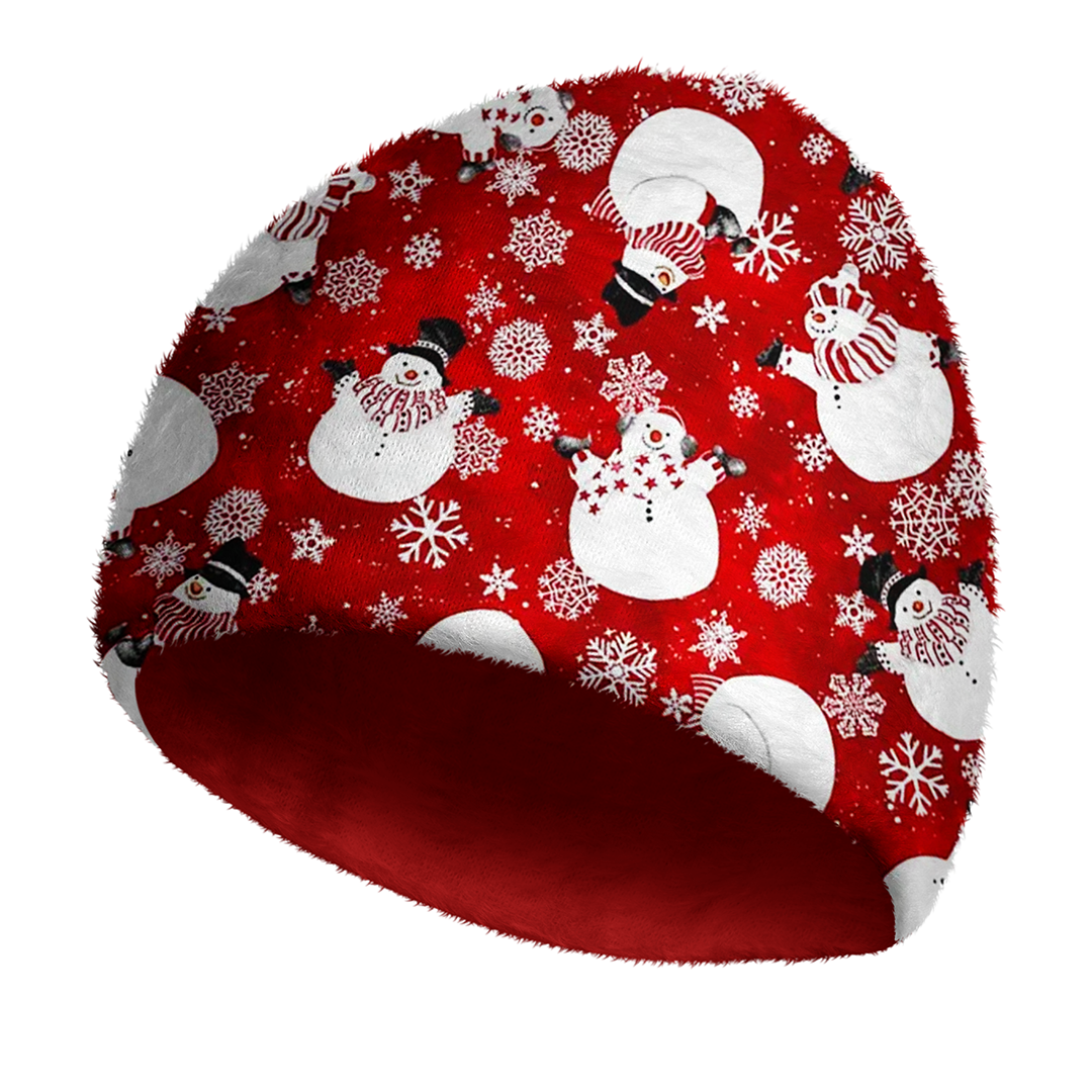 Snowmen With Scarves And Hats Cozy Fuzzy Beanie