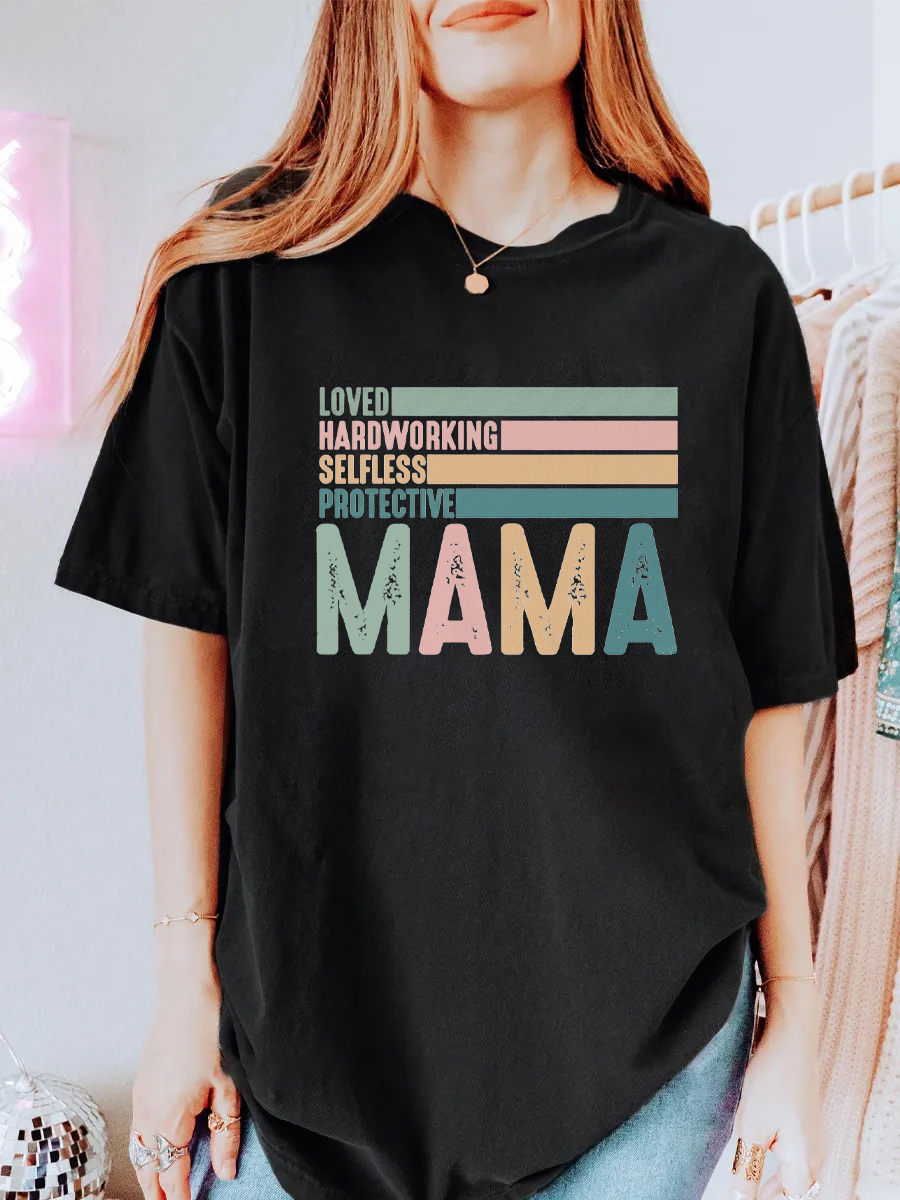 Vintage Protective Mama  Oversize Graphic Tee