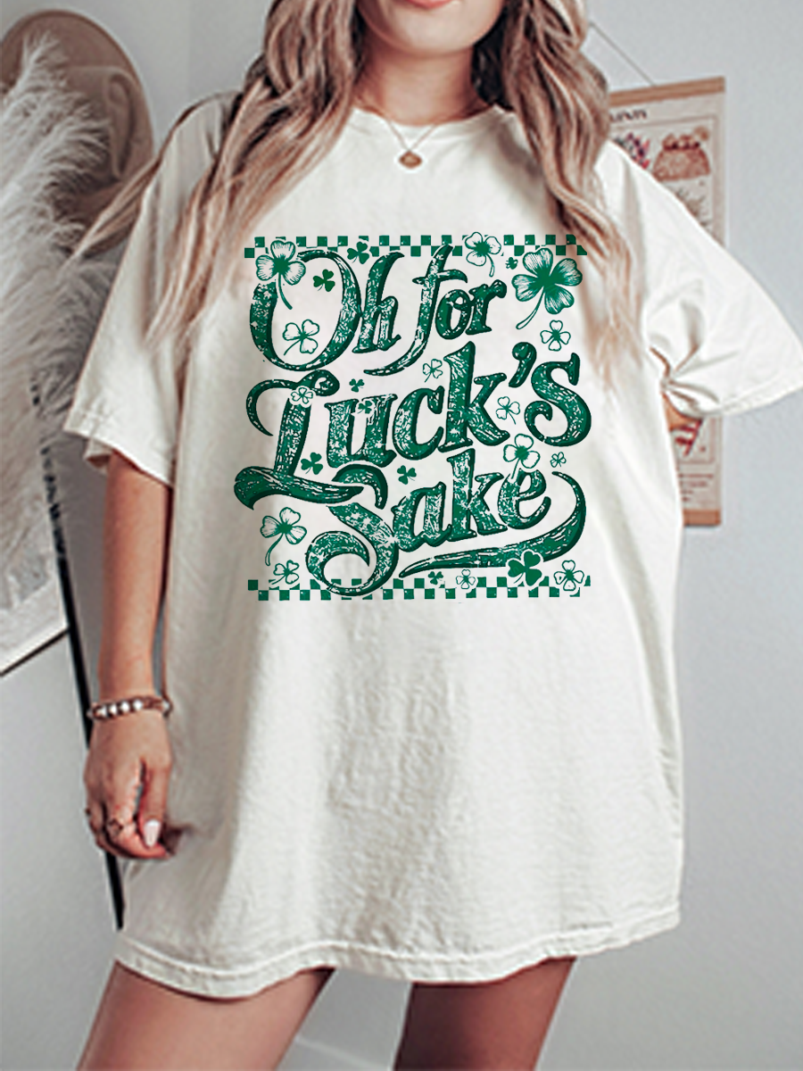Vintage Oh For Luck'S Sake Oversize Graphic Tee