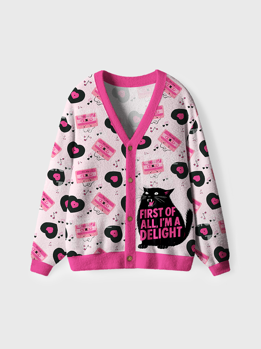 Vintage First Of All I'M A Delight Cardigan Sweaters