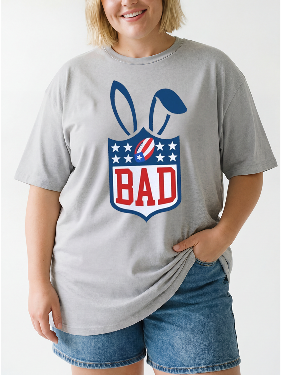 Vintage  Bad Game Day Bunny Oversize Graphic Tee