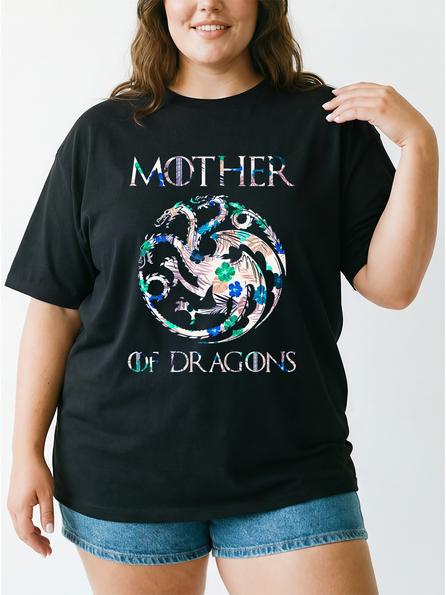 Vintage Mother Of Dragons Oversize Graphic Tee