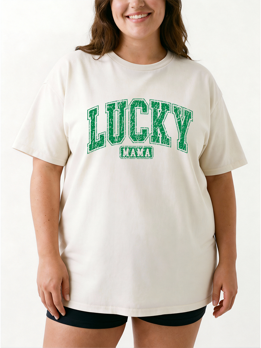 Vintage Lucky Mama Oversize Graphic Tee