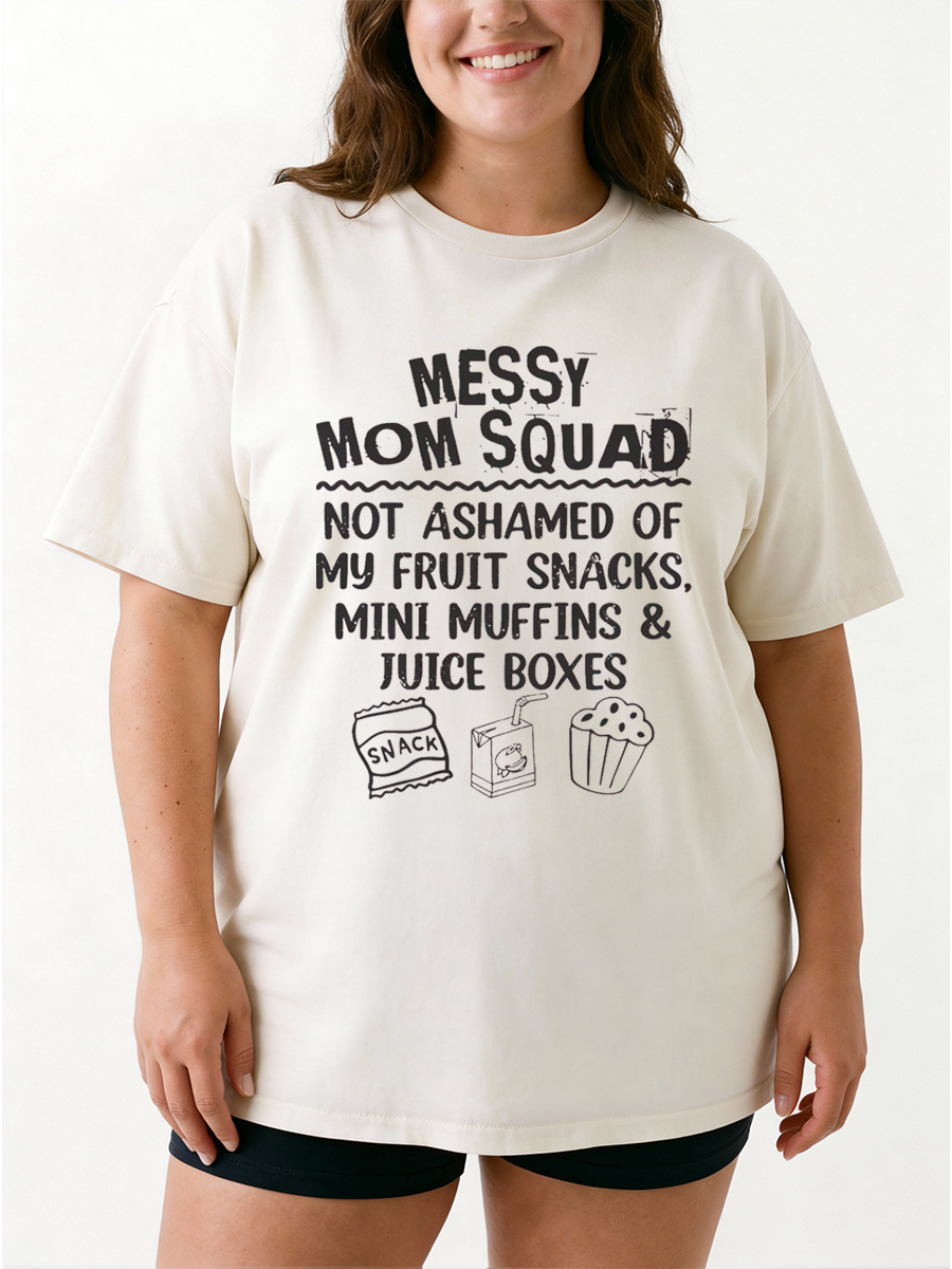 Vintage Messy Mom Squad Oversize Graphic Tee