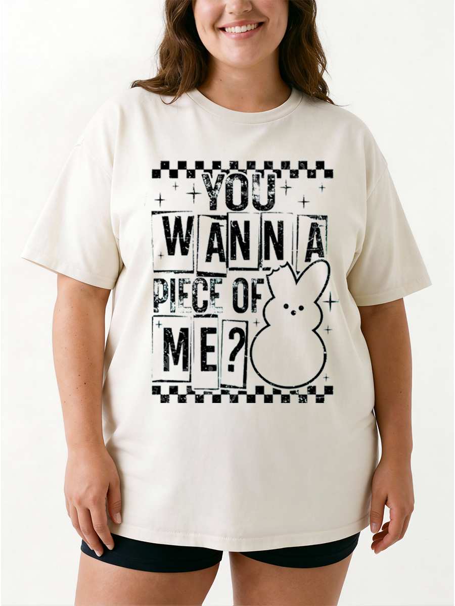 Vintage Coffee Makes Me Nicer Rabbit Oversize Graphic Tee