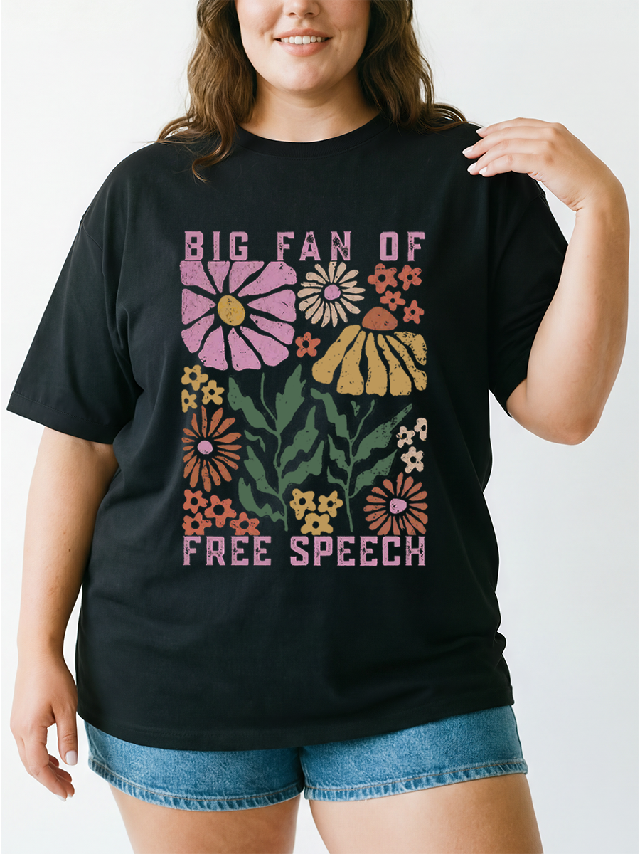 Vintage Free Speech Oversize Graphic Tee