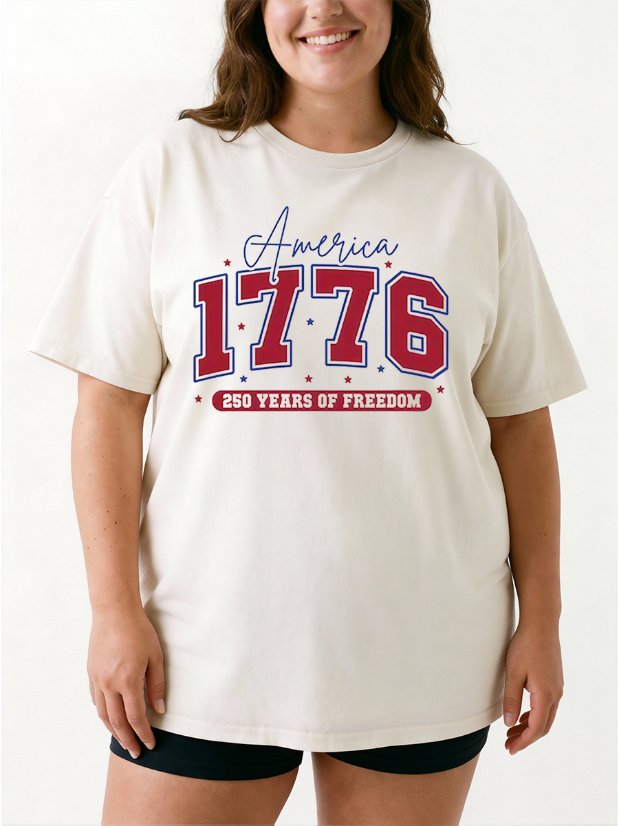 Vintage America 1776 Oversize Graphic Tee