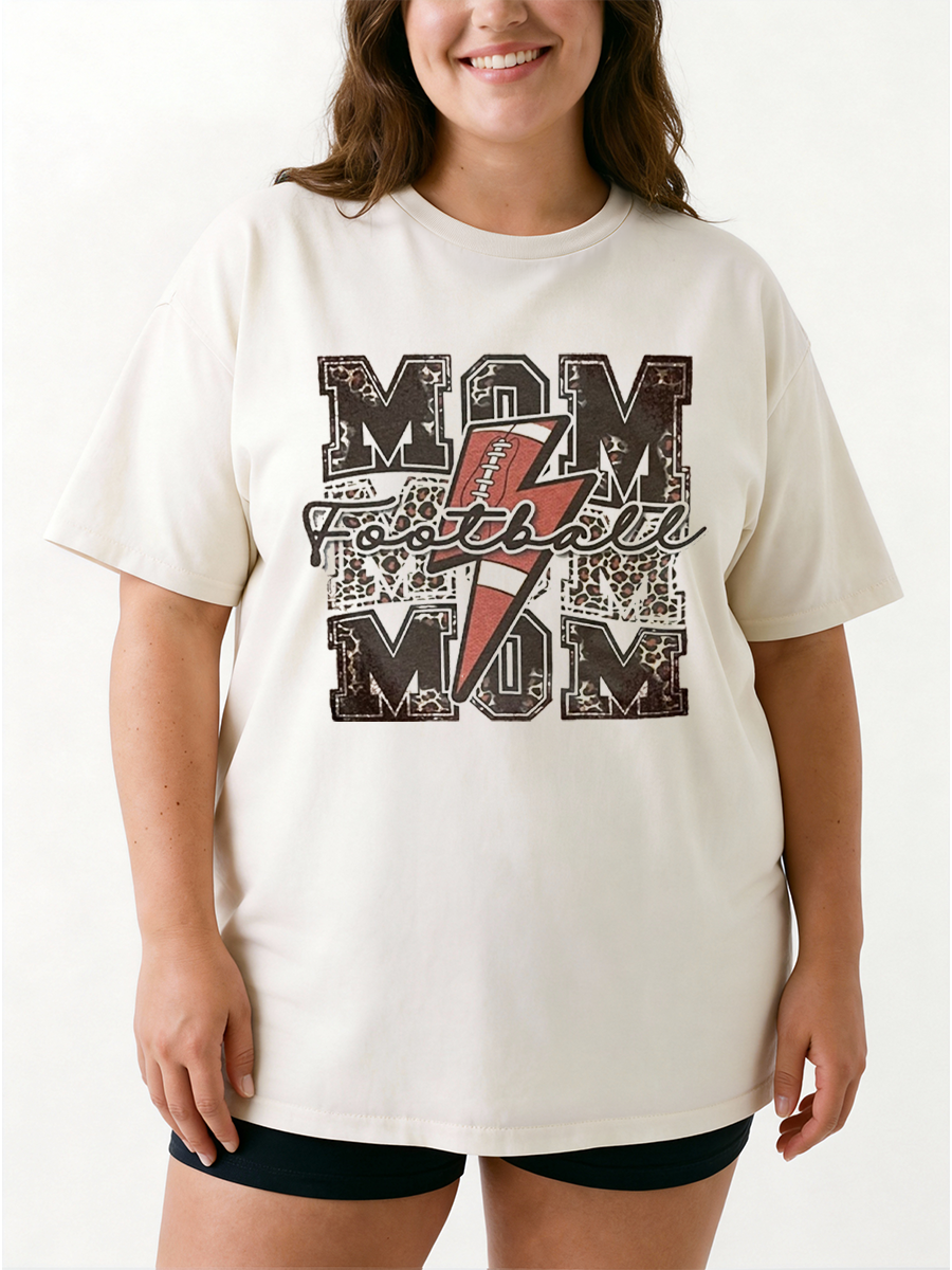 Vintage Football Mom Oversize Graphic Tee