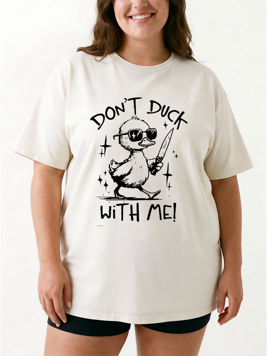 Vintage Don'T Duck With Me Oversize Graphic Tee