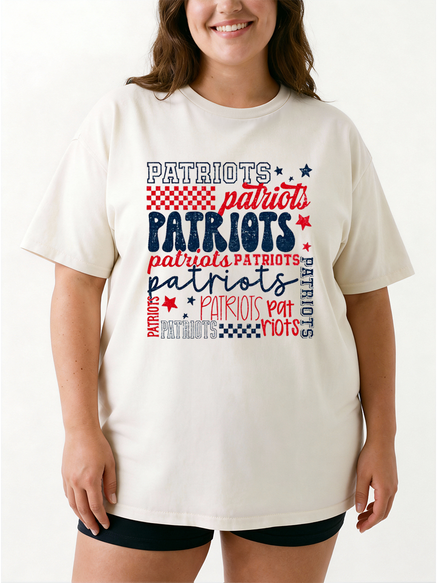 Vintage Patriots Oversize Graphic Tee
