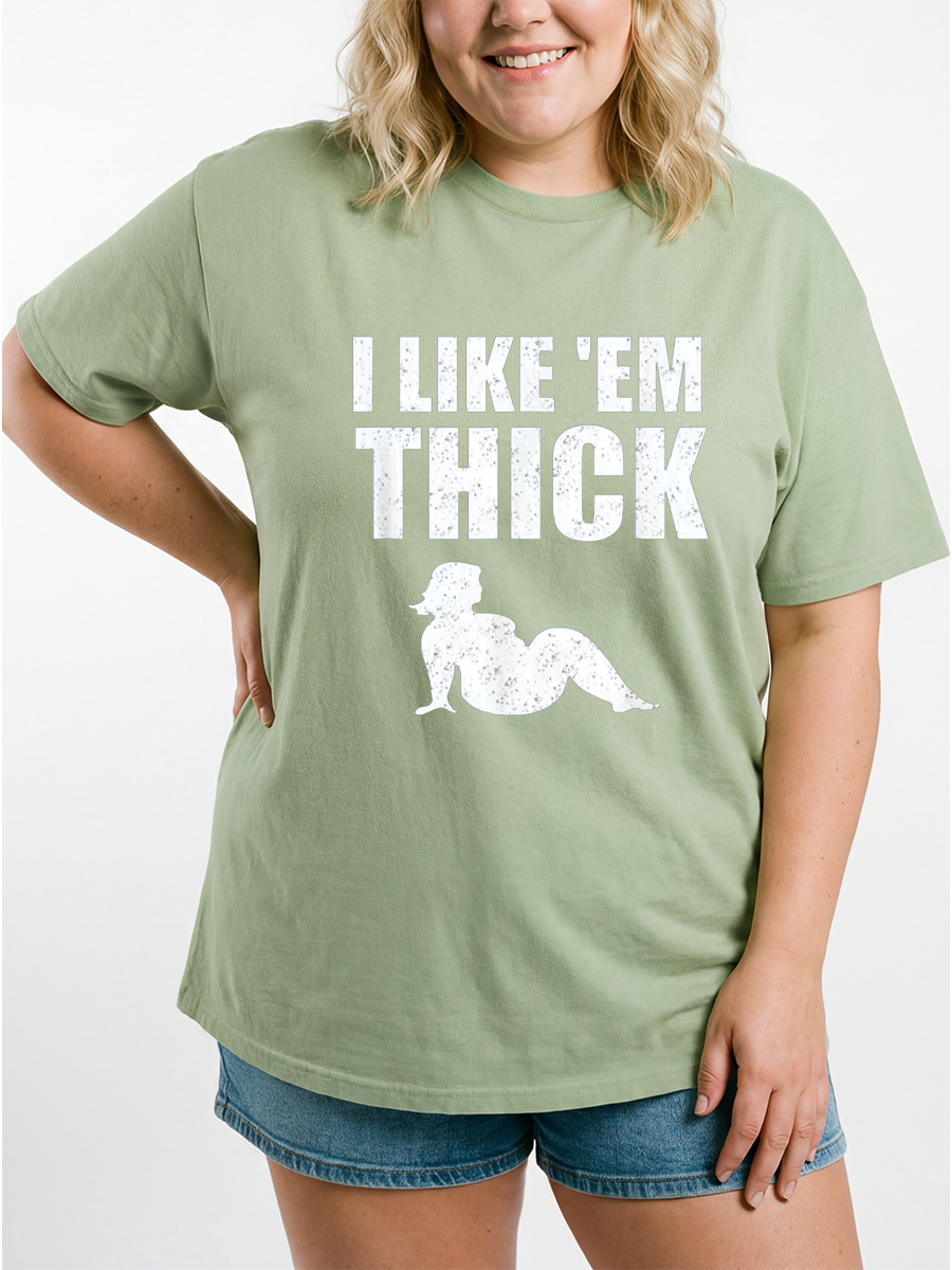 Vintage I Like 'Em Thick Oversize Graphic Tee