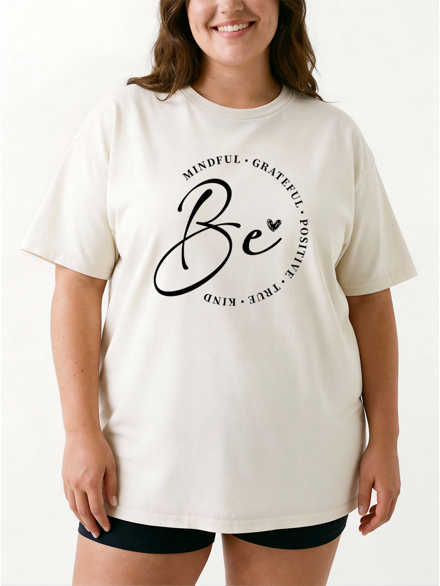 Vintage Be Mindful Grateful Positive True Kind Oversize Graphic Tee