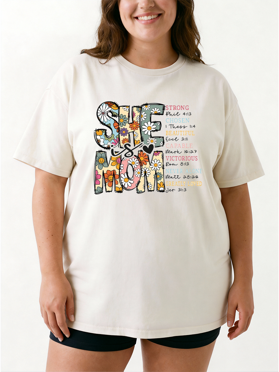 Vintage Retro Christian Mother'S Day Oversize Graphic Tee