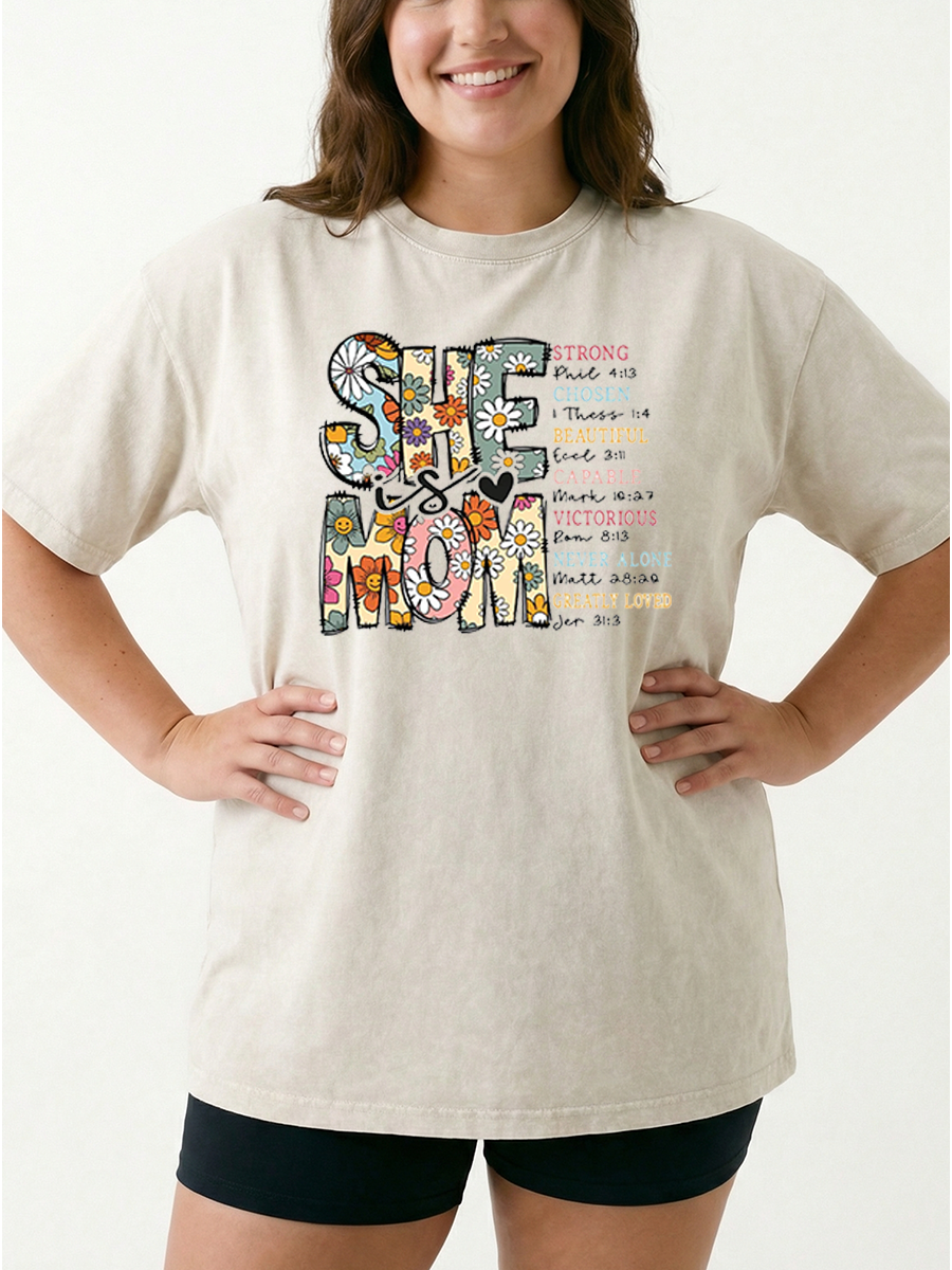 Vintage Retro Christian Mother'S Day Washed T-Shirt