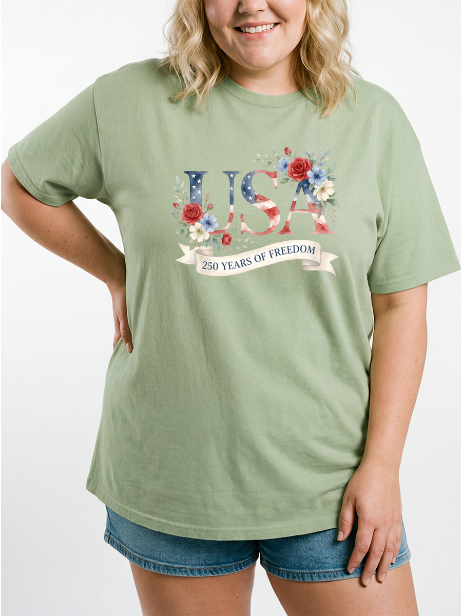 Vintage 1776–2026 Freedom Celebration Oversize Graphic Tee