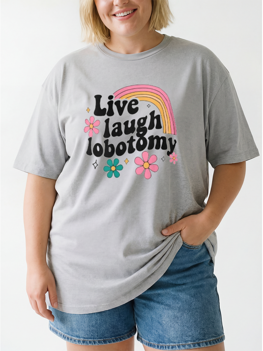 Vintage Live, Laugh, Lobotomy Oversize Graphic Tee