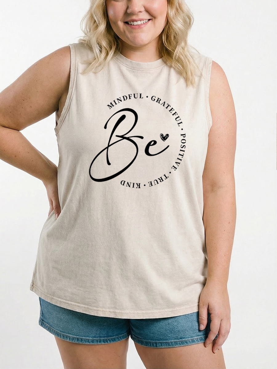 Vintage Be Mindful · Grateful · Positive · True · Kind Washed Tank