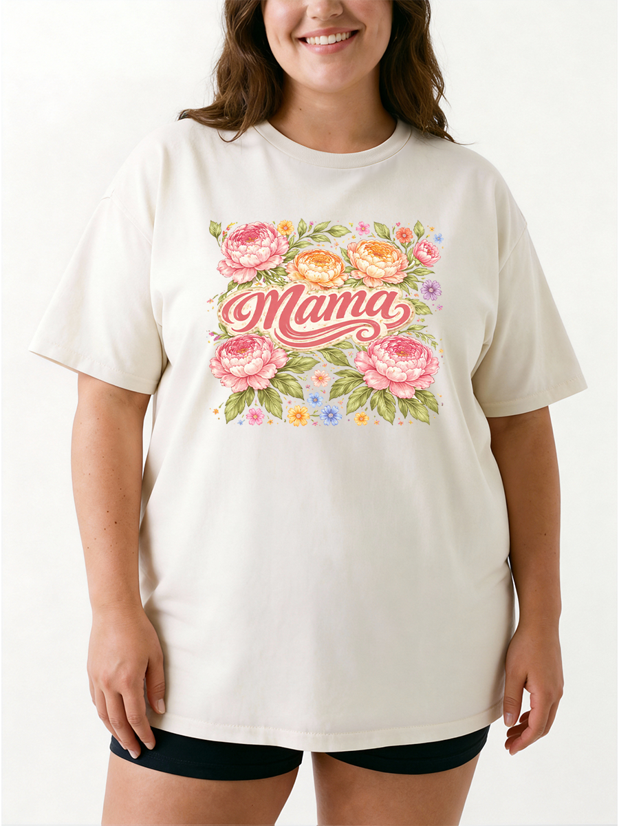 Vintage Botanical Mama Oversize Graphic Tee