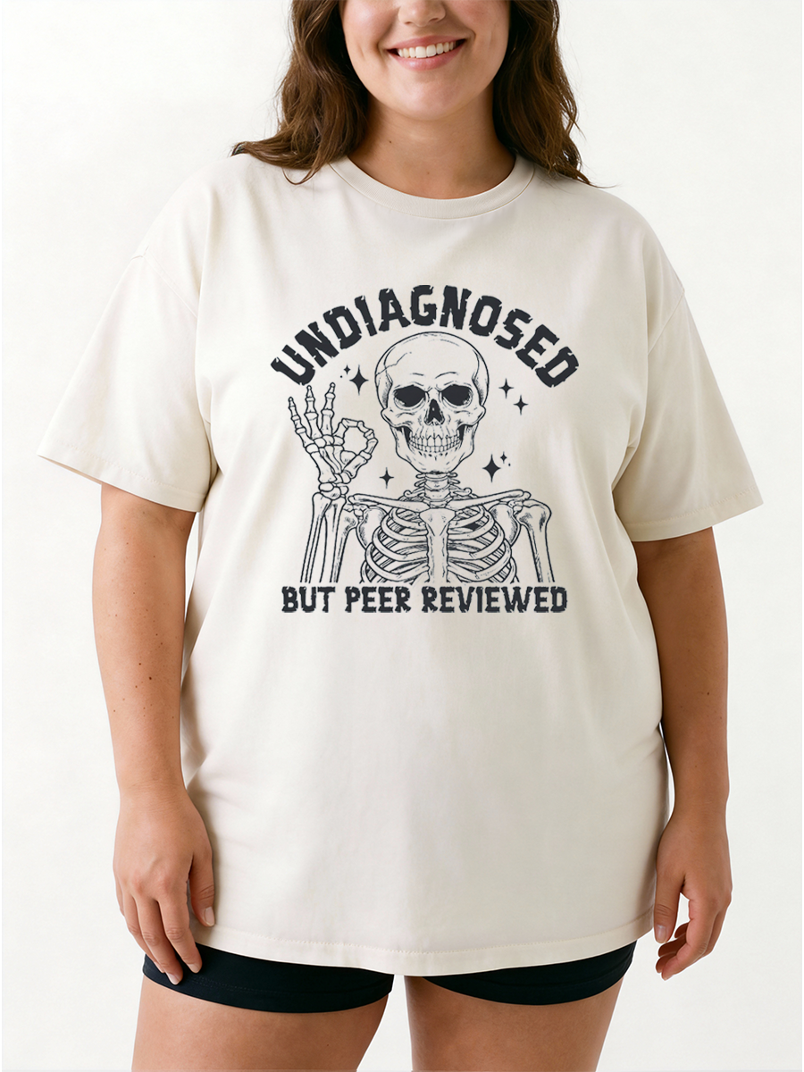 Vintage Undiagnosed But Peer Reviewed Oversize Graphic Tee