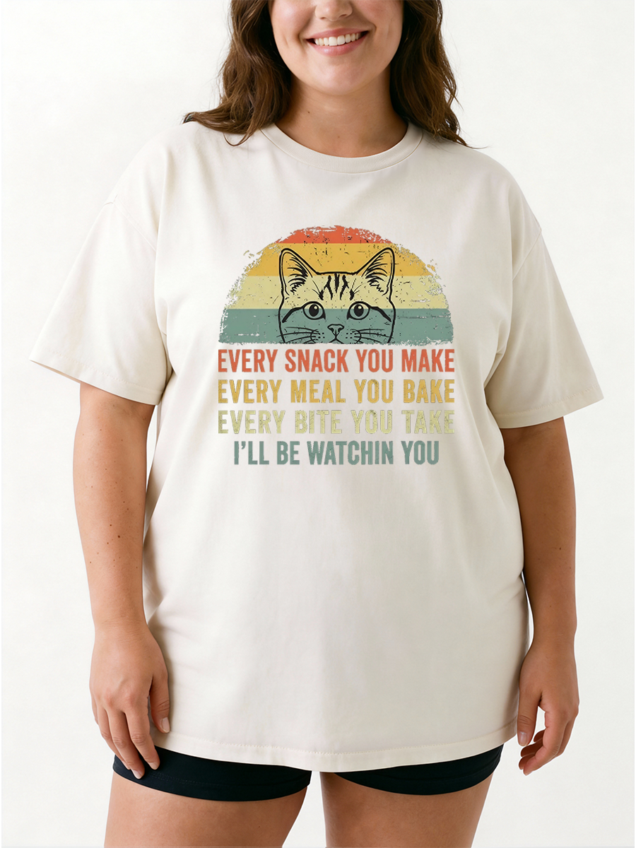 Vintage I'Ll Be Watching You Oversize Graphic Tee