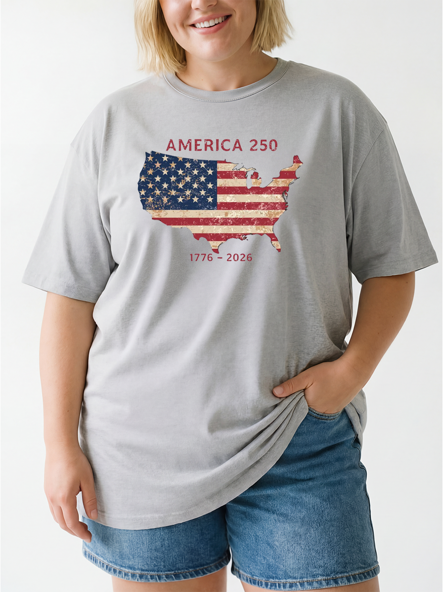 Vintage Celebrate 250Th Anniversary Oversize Graphic Tee