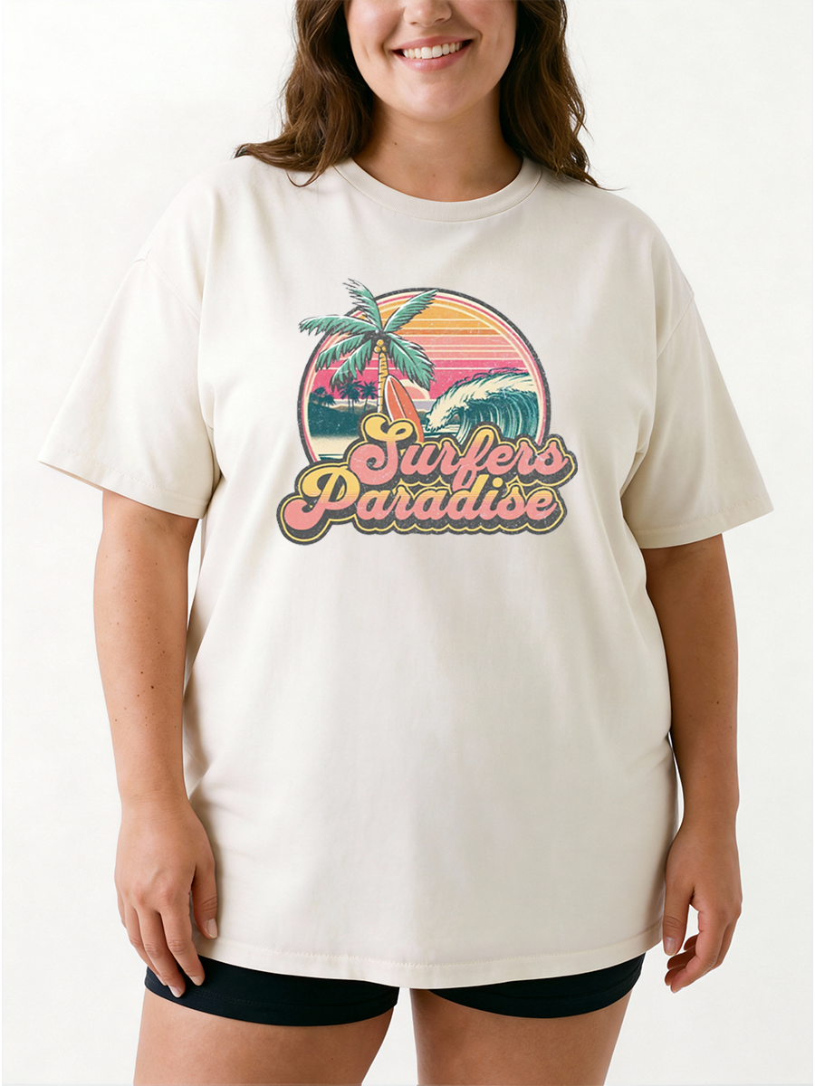 Vintage Surfers Paradise Oversize Graphic Tee