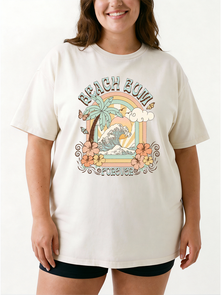 Vintage Beach Bum Oversize Graphic Tee