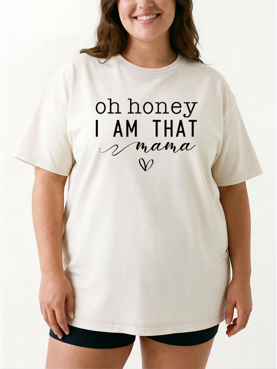 Vintage Oh Honey I Am That Mom Shirt Oversize Graphic Tee