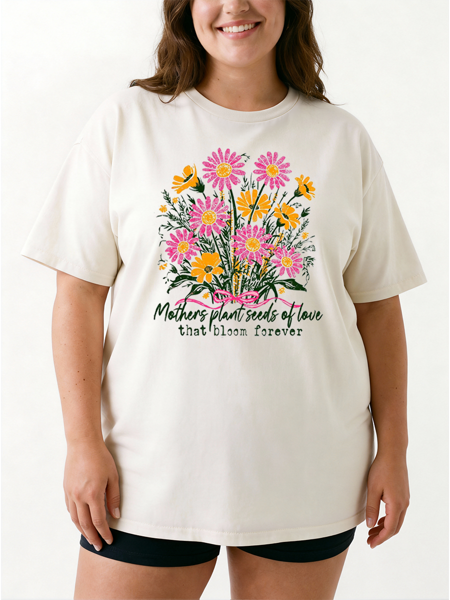 Vintage Mothers Plant Seed Of Love Oversize Graphic Tee