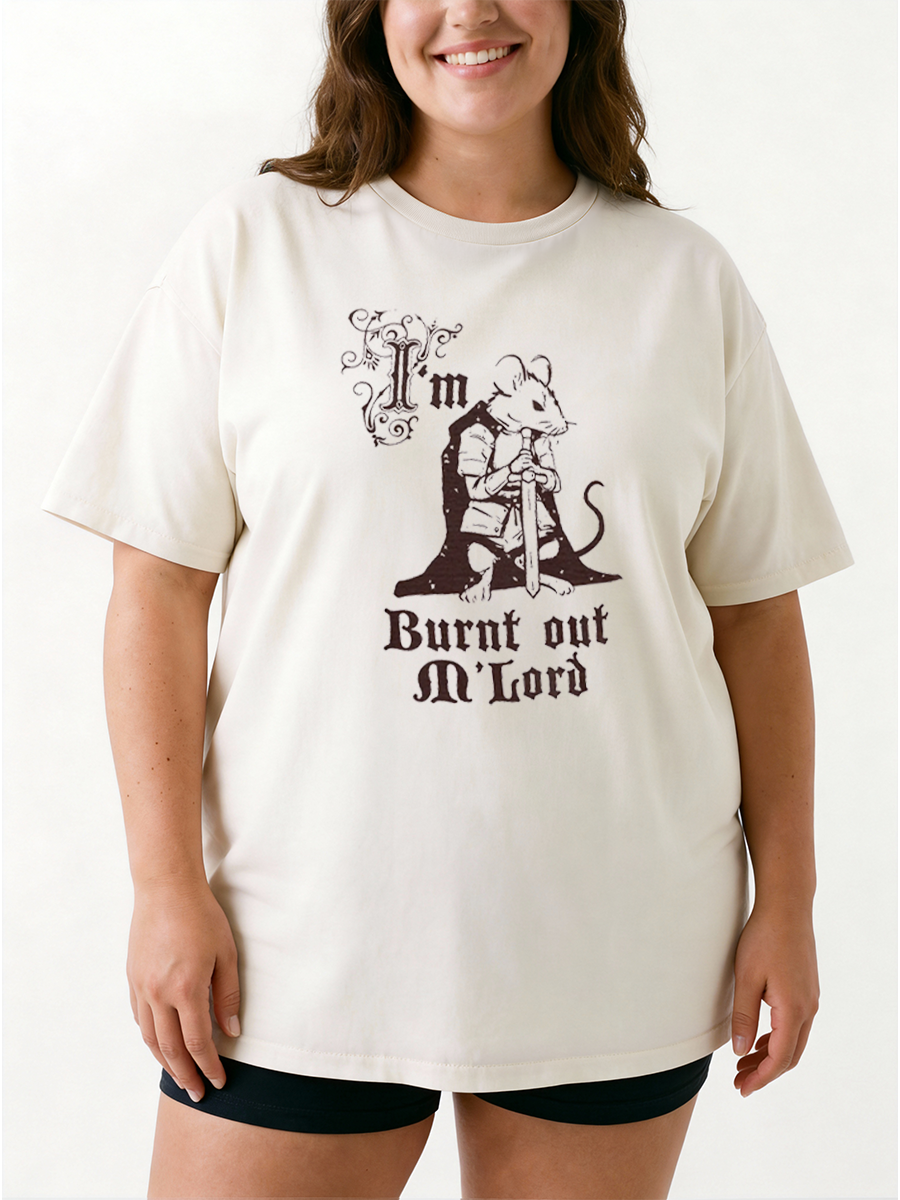 Vintage I'M Burnt Out M Lord Mouse Oversize Graphic Tee