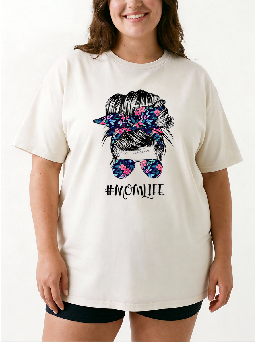 Vintage Mom Life Oversize Graphic Tee