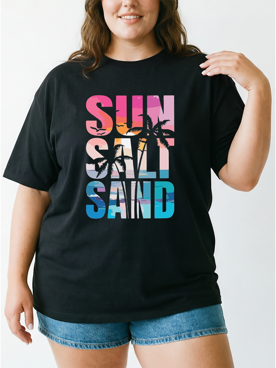 Vintage Sun Salt Sand Oversize Graphic Tee