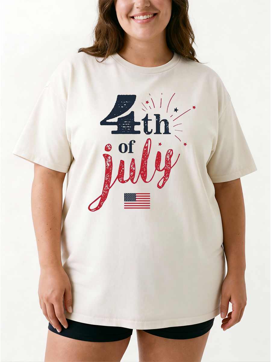 Vintage 4Th Of July Oversize Graphic Tee