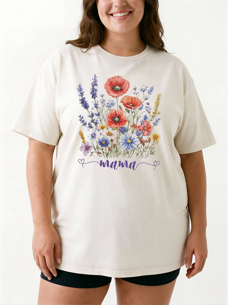 Vintage Mama Floral Oversize Graphic Tee